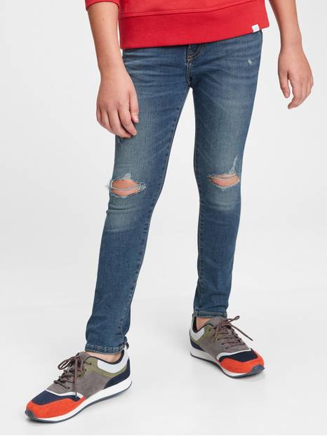 Kids Destructed Super Skinny Jeans with Washwell&#153