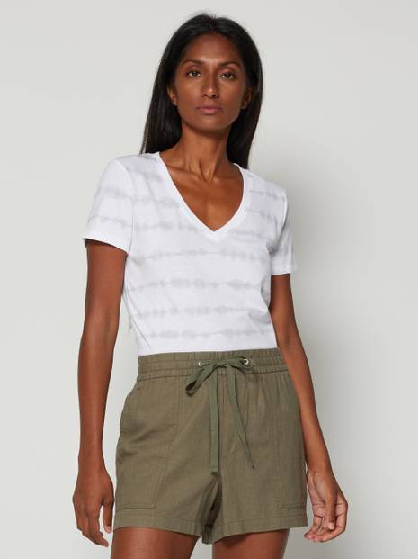  Linen Blend Pull-On Drawstring Shorts