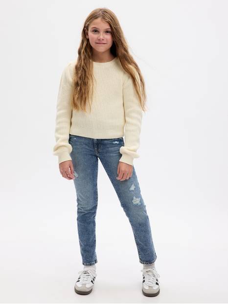 Kids Distressed Girlfriend Jeans with Washwell&#153