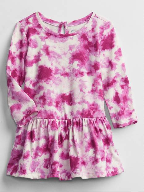 Baby Print Drop-Waist Dress