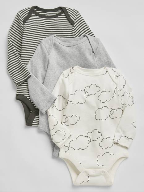 لباس قطعة واحدة بطبعة سحاب للأطفال الرضع، 3 قطع