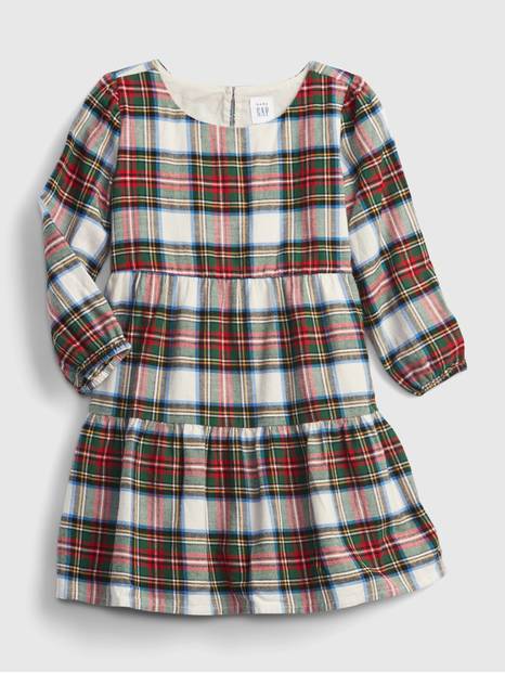 Toddler Plaid Tiered Dress