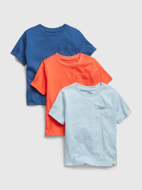 Toddler 100% Organic Cotton Mix & Match Pocket T-Shirt (3-Pack)