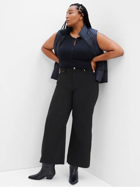 High Rise Wide-Leg Jeans with Washwell