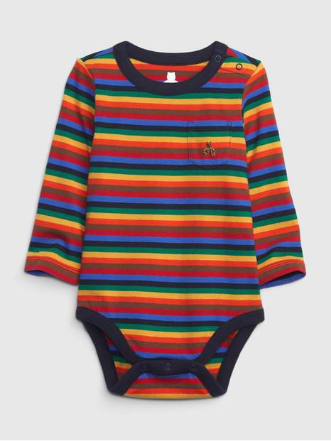 لباس قطعة واحدة ميكس اند ماتش 100% قطن عضوي بجيب للأطفال الرضع