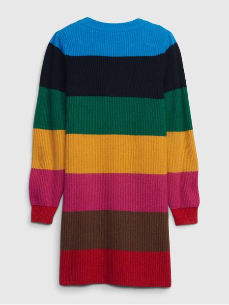 كيدز | فستان بنمط سترة بخطوط ملونة