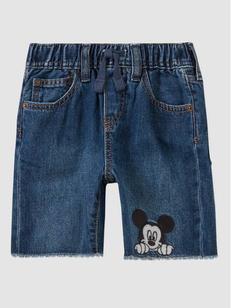 babyGap &#124 Disney Mickey Mouse Slim Pull-On Denim Shorts with Washwell