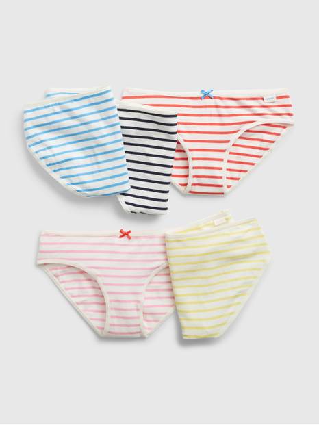Kids Organic Cotton Stripe Bikini Briefs (5-Pack)