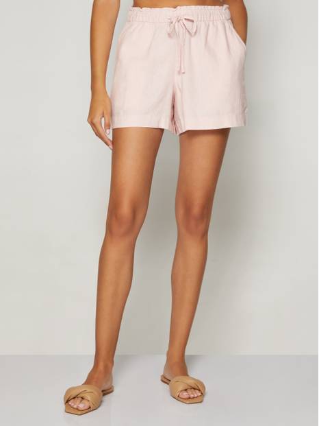 4" Mid Rise Linen Pull-On Shorts