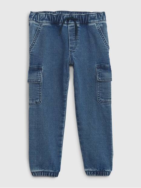 Toddler Denim Cargo Joggers with Washwell