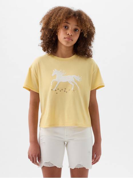 Kids Flippy-Sequin Graphic T-Shirt