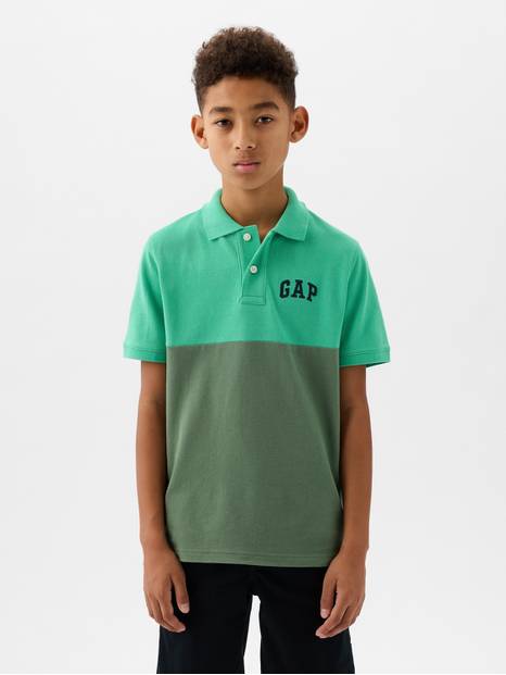 Kids Gap Logo Colorblock Pique Polo Shirt