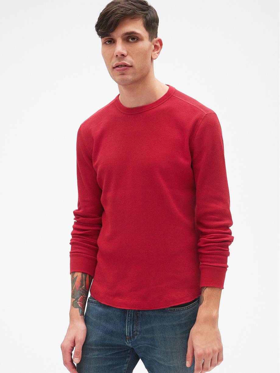 Shop Mens REDAPPLE Long Sleeve Classic T-Shirt in Waffle Knit - 39 AED ...